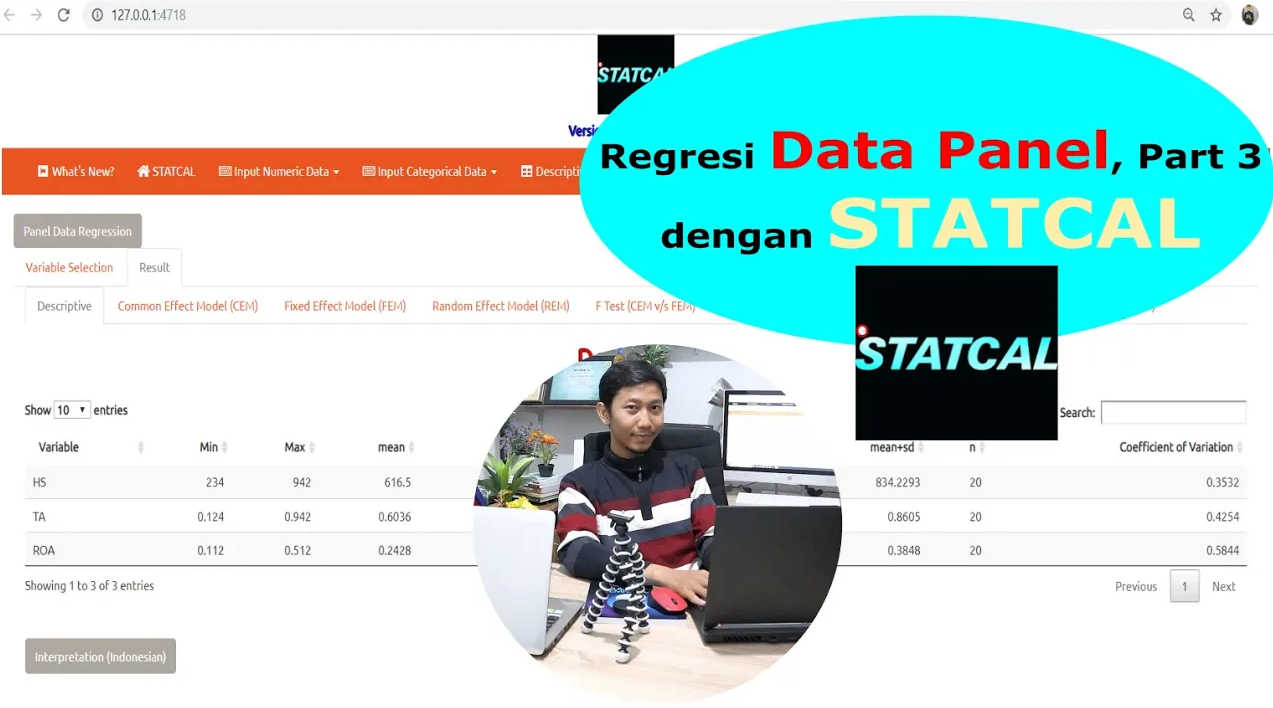 Panel Data Regression dengan STATCAL — Materi 2